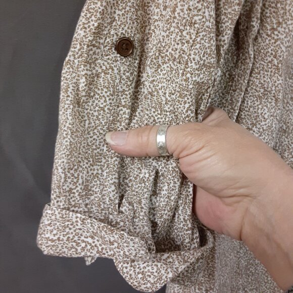 Christopher & Banks Womans Button Down Size Large Roll Tab Sleeve, Pockets - Picture 5 of 8